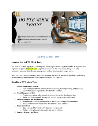 Do PTE Mock Tests