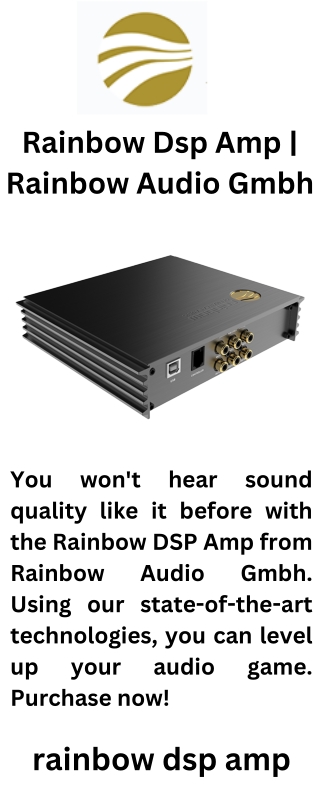 Rainbow Dsp Amp  Rainbow Audio Gmbh