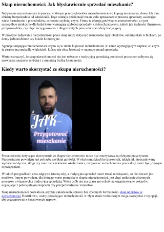 Skup nieruchomości: Jak ekspresowo sprzedać mieszkanie?
