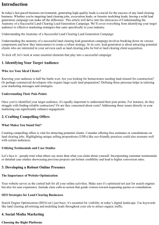 Understanding the Anatomy of a Successful Land Clearing Lead Generation Campaign