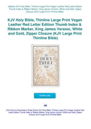eBooks KJV Holy Bible  Thinline Large Print Vegan Leather Red Letter Edition Thumb Index & Ribbon Ma