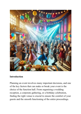 Choosing the Perfect Function Hall: Key Factors to Consider