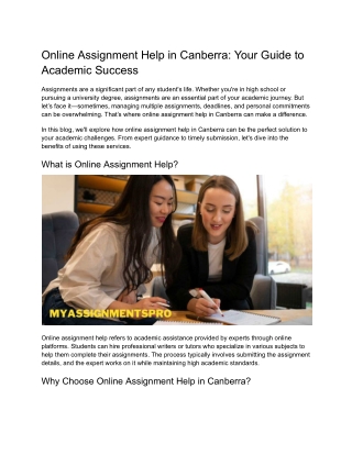 Online Assignment Help in Canberra_ Your Guide to Academic Success