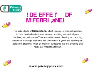 Side Effects of Mifepristone