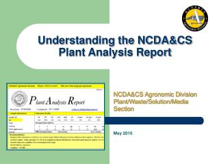 Understanding the NCDA&amp;CS Plant Analysis Report