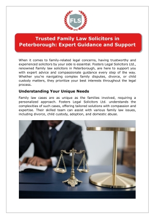 Trusted Family Law Solicitors in Peterborough Expert Guidance and Support