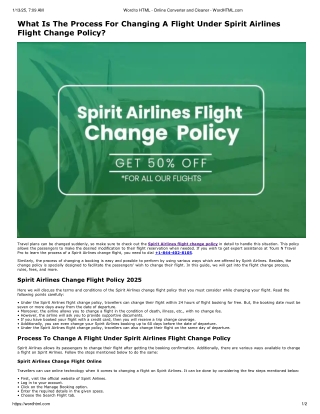Spirit Airlines Flight Change Policy : Tours N Travel Pro