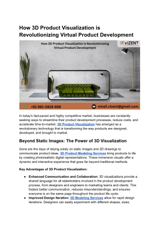 How 3D Product Visualization is Revolutionizing Virtual Product Development