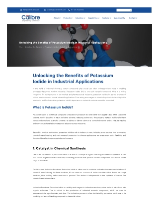 Discover the versatile applications of Potassium Iodide in various industries.