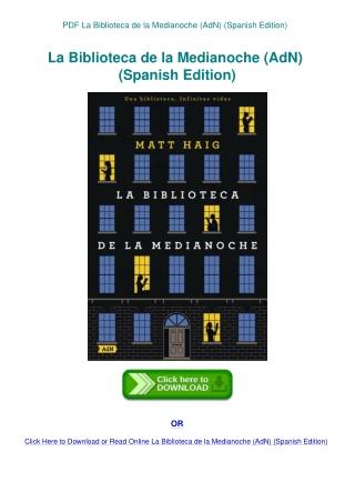 PDF La Biblioteca de la Medianoche (AdN) (Spanish Edition)