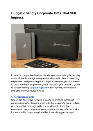 Budget-Friendly Corporate Gifts That Still Impress