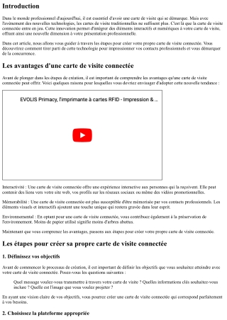 Les étapes pour créer sa propre carte de visite connectée