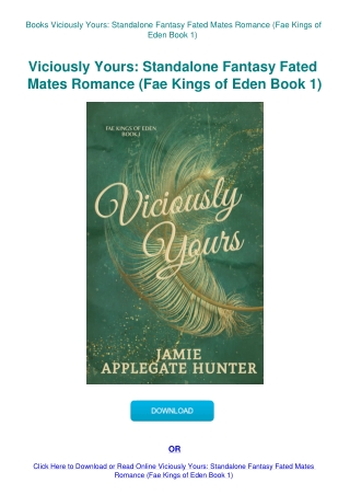 Books Viciously Yours Standalone Fantasy Fated Mates Romance (Fae Kings of Eden Book 1)