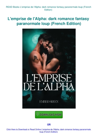 READ Books L'emprise de l'Alpha dark romance fantasy paranormale loup (French Edition)