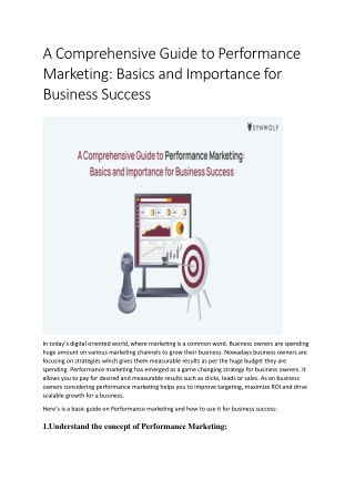 A Comprehensive Guide to Performance Marketing Basics and Importance for Business Success  updated