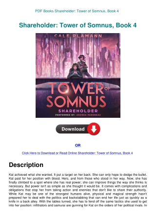 PDF Books Shareholder Tower of Somnus  Book 4