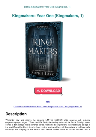 Books Kingmakers Year One (Kingmakers  1)