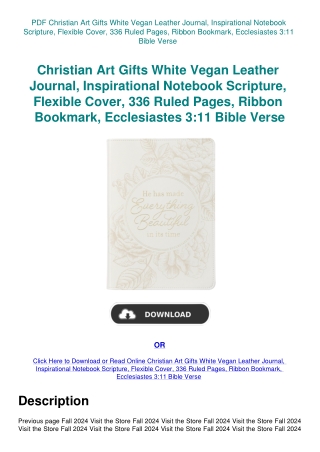 PDF Christian Art Gifts White Vegan Leather Journal  Inspirational Notebook Scripture  Flexible Cove