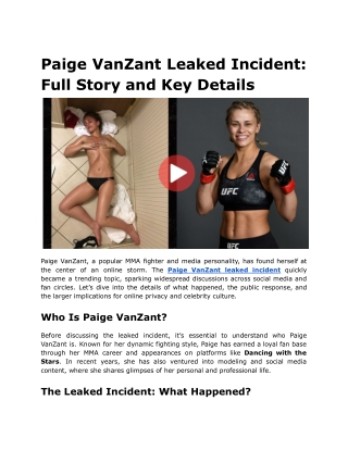 Paige VanZant Leaked Incident_ Full Story and Key Details