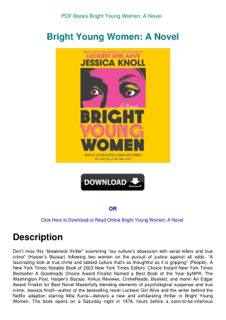 PDF Books Bright Young Women A Novel