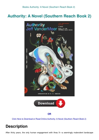Books Authority A Novel (Southern Reach Book 2)