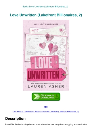 Books Love Unwritten (Lakefront Billionaires  2)