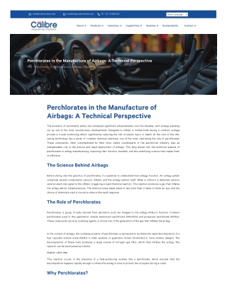 Driving Safety: The Role of Perchlorates in Airbags