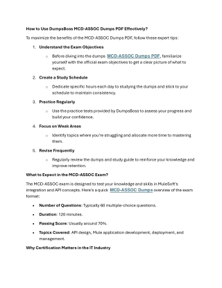 DumpsBoss MCD-ASSOC Dumps PDF for Certification Success