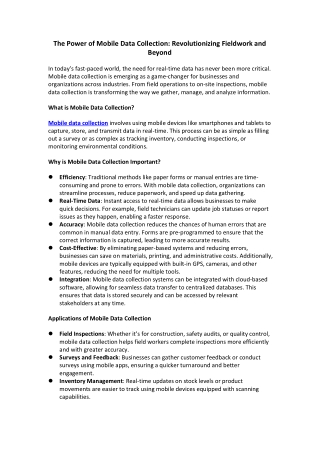 Revolutionizing Data Collection with Mobile Technology