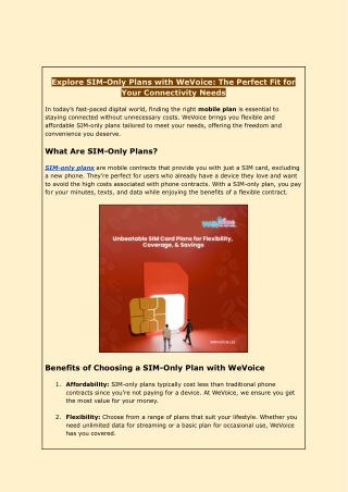 Best Sim-Only Plans with Unlimited Data & Great Coverage