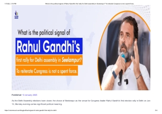 Rahul Gandhi's first rally for Delhi assembly in Seelampur