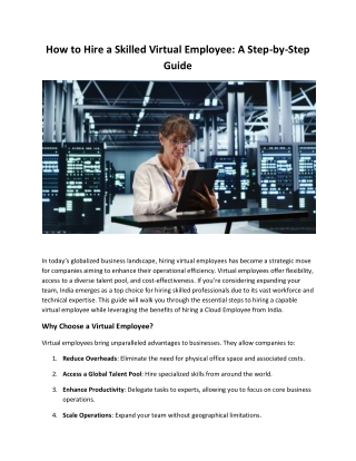 How to Hire a Skilled Virtual Employee: A Step-by-Step Guide