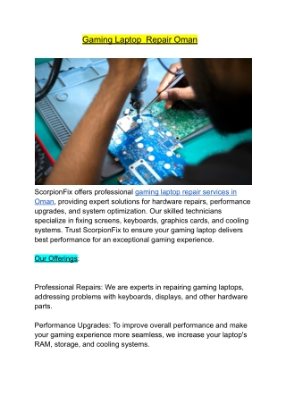 Gaming Laptop  Repair Oman