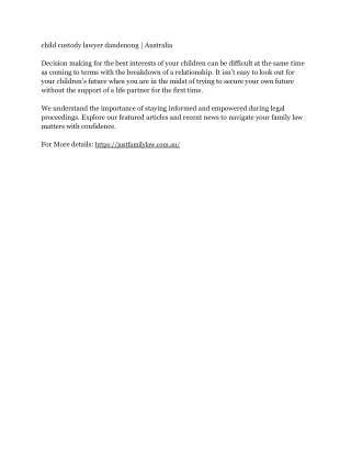 child custody lawyer dandenong _ Australia