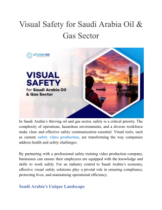 Visual Safety for Saudi Arabia Oil & Gas Sector