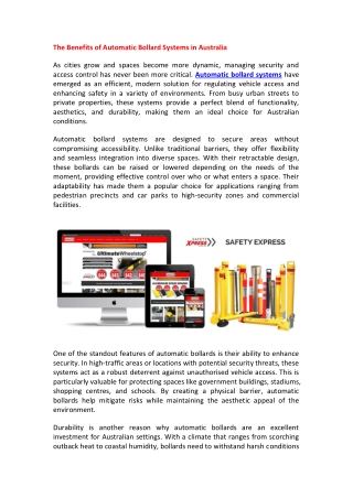 Automatic Bollard Systems - Safety Xpress