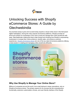 Unlocking Success with Shopify Ecommerce Stores