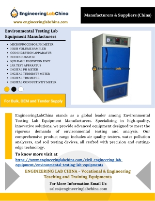 Environmental Testing Lab Equipment Manufacturers