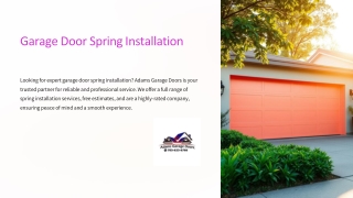 Full-Service Garage Door Spring Installation| Highly-Rated Garage Door Spring Co