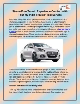 Taxi Service in Kanpur