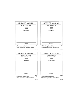 CASE 688 Crawler Excavator Service Repair Manual Instant Download