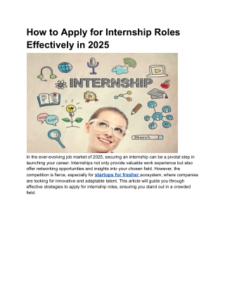 How to Apply for Internship Roles Effectively in 2025