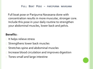 Full Boat Pose Health Benefits