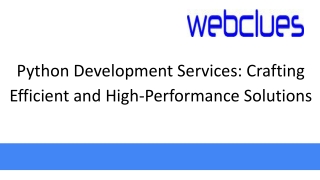 Python Development Services: Crafting Efficient and High-Performance Solutions