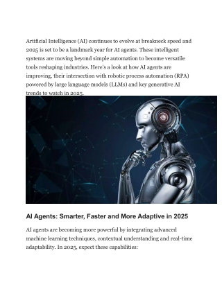 The Future is Now, How AI Agents Will Redefine 2025
