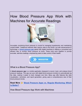 How Blood Pressure App Works with Machines for Accurate Readings