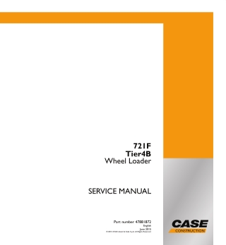 CASE 721F Tier4B Wheel Loader Service Repair Manual Instant Download