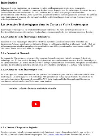 Les Avancées Technologiques dans les Cartes de Visite Électroniques