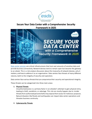 Secure Your Data Center with a Comprehensive Security Framework in 2025