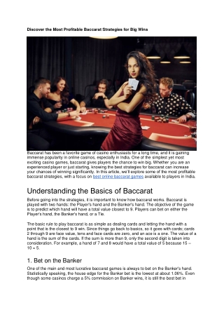 Discover the Most Profitable Baccarat Strategies for Big Wins